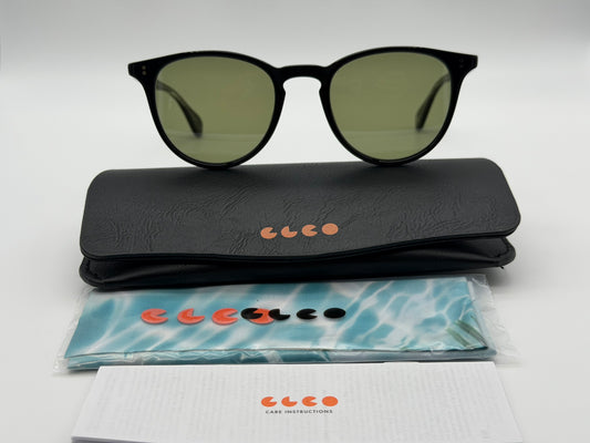 Garrett Leight Manzanita Sun 50mm P3 Black Acetate / Green BKGRN NEW