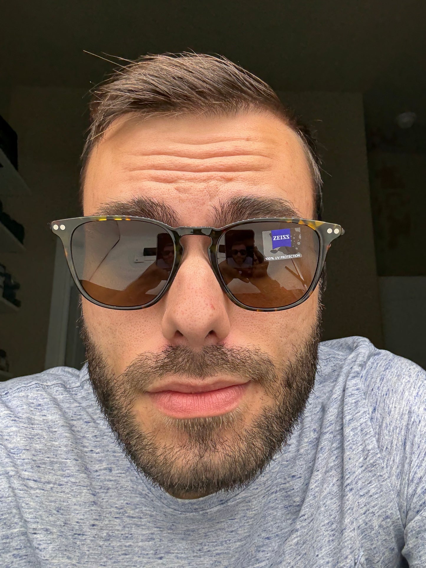 ZEISS 52mm Titanium Polarized Brown Lens / Amber Tortoise  ZS22703SP NEW