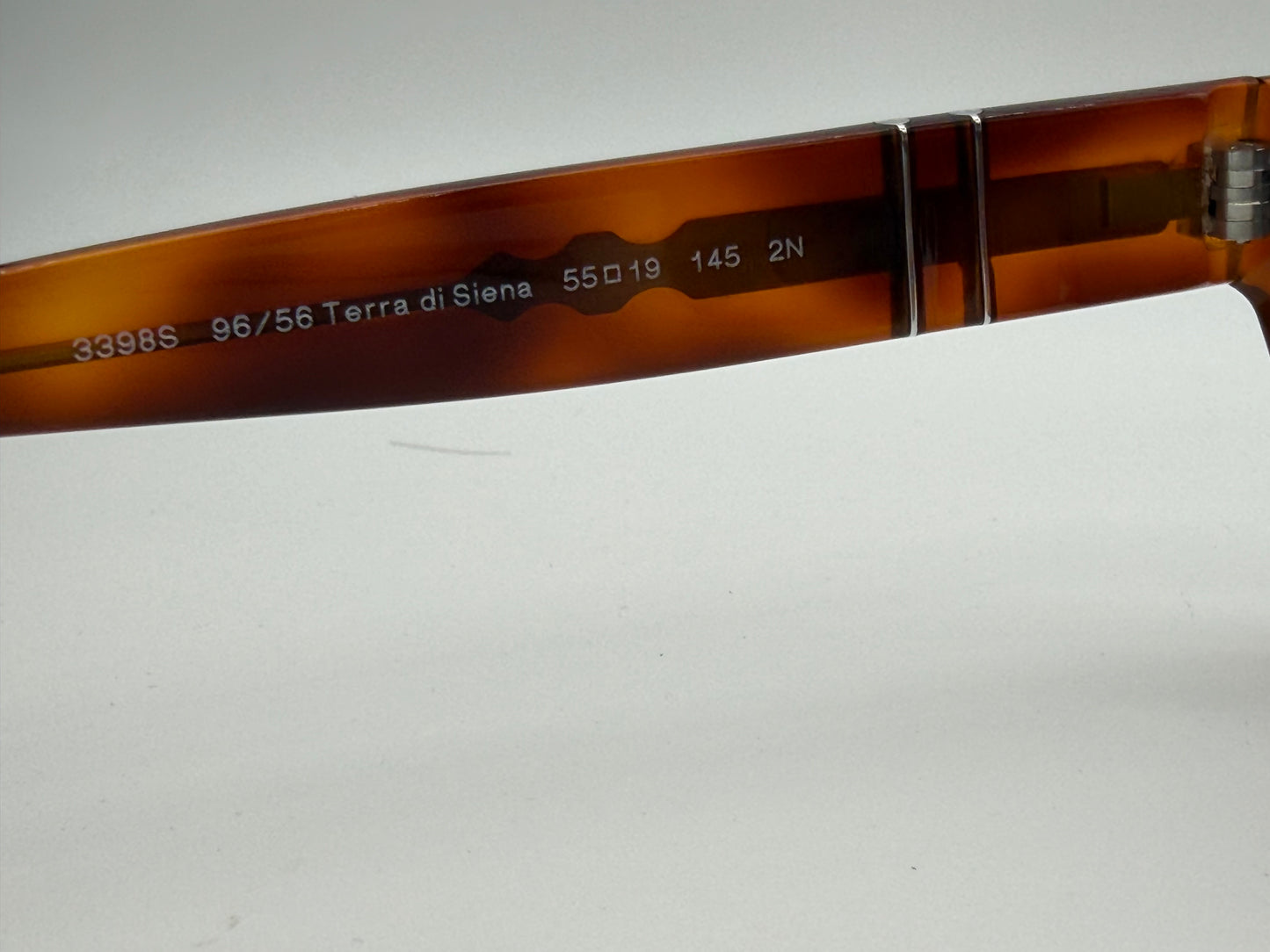 Persol PO 3398S 55mm Terra Di Siena / Light Blur Crystal 96 / 56 Italy NEW
