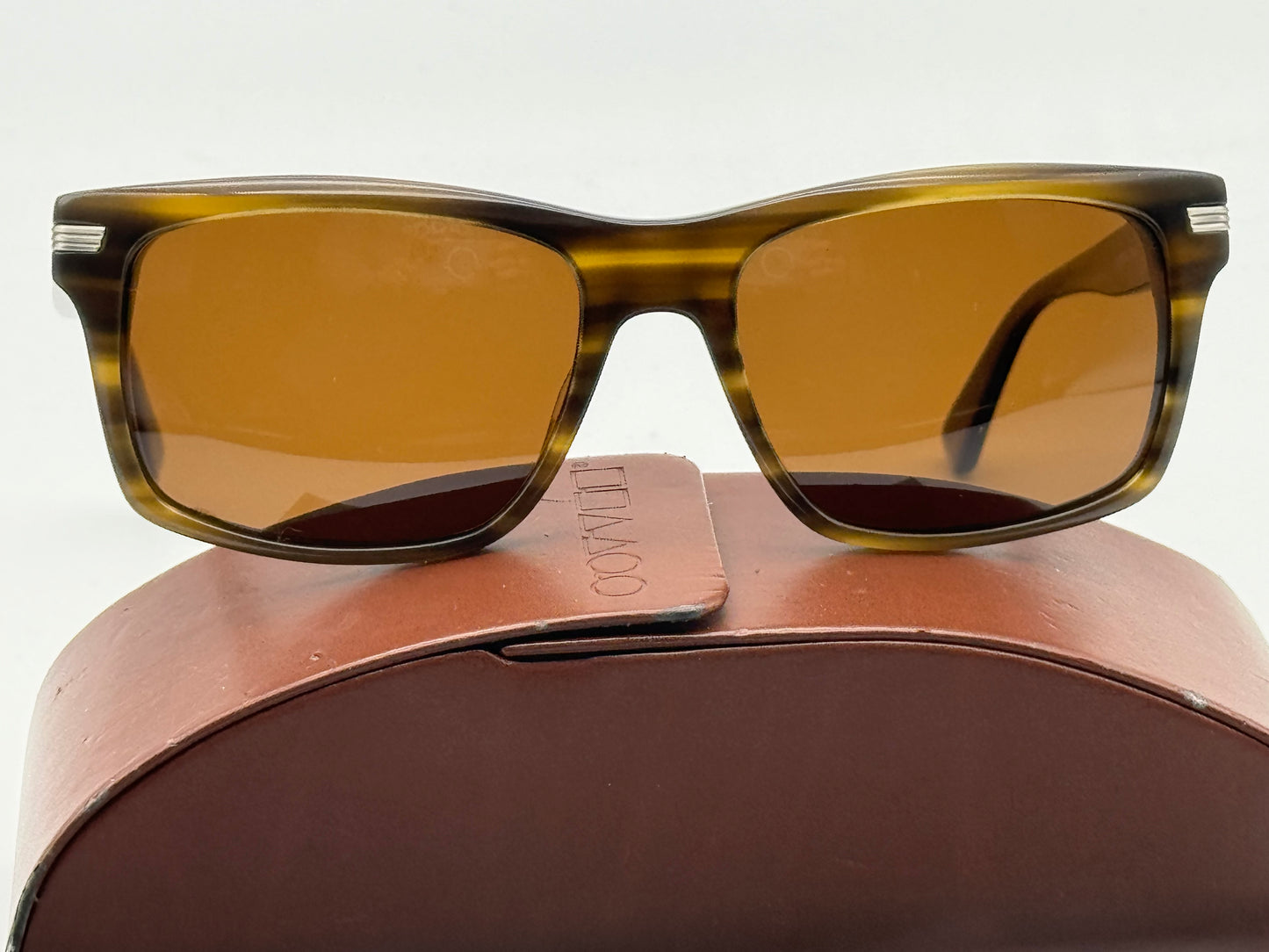 Oliver Peoples Maceo 55mm OV 5093 1004 Stripped Olive / Brown Polarized Lens Preowned
