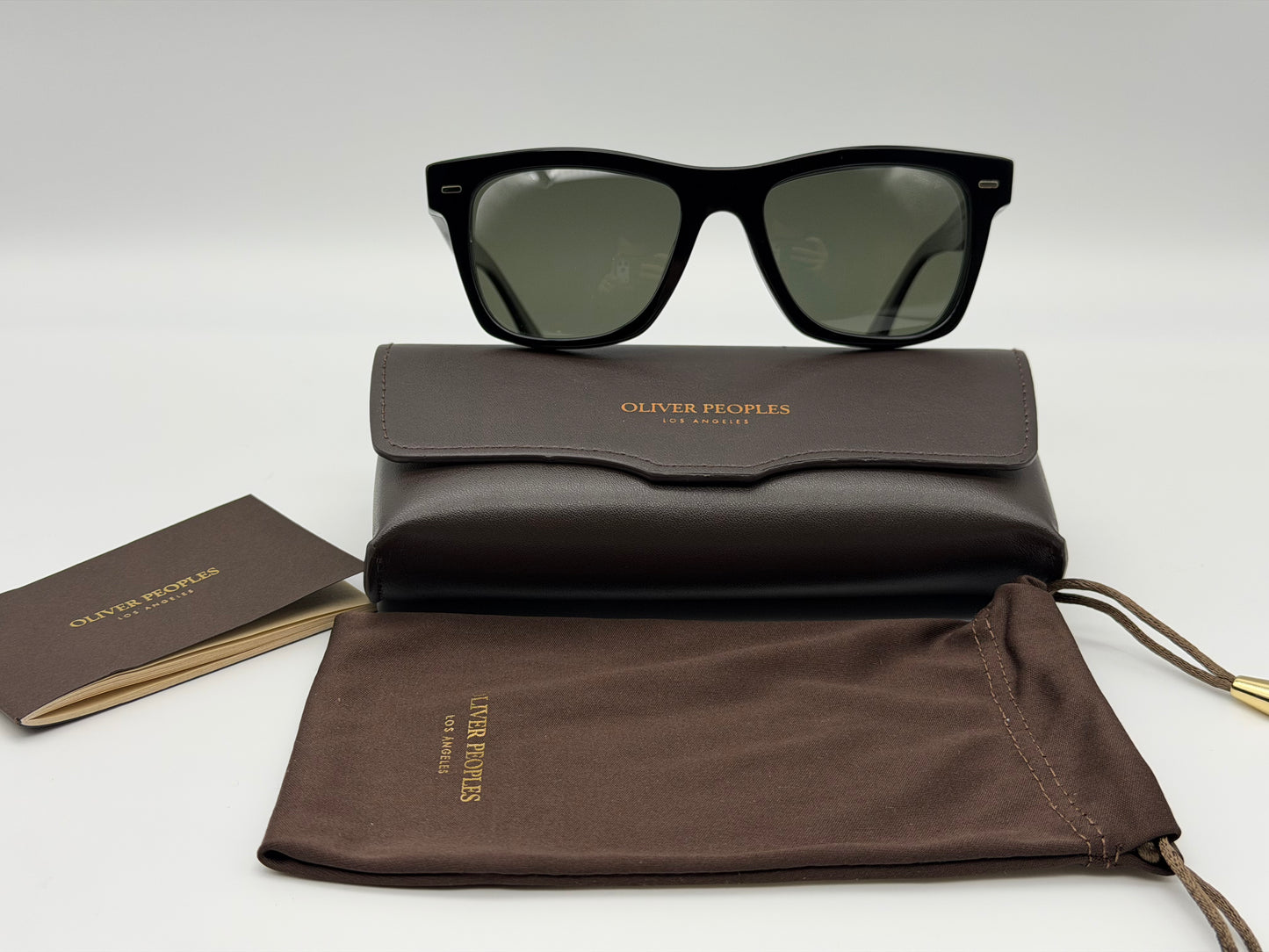 Oliver Peoples OLIVER SUN 54mm OV 5393SU Black/G-15 Polarized 1492/P Sunglasses Italy Preowned