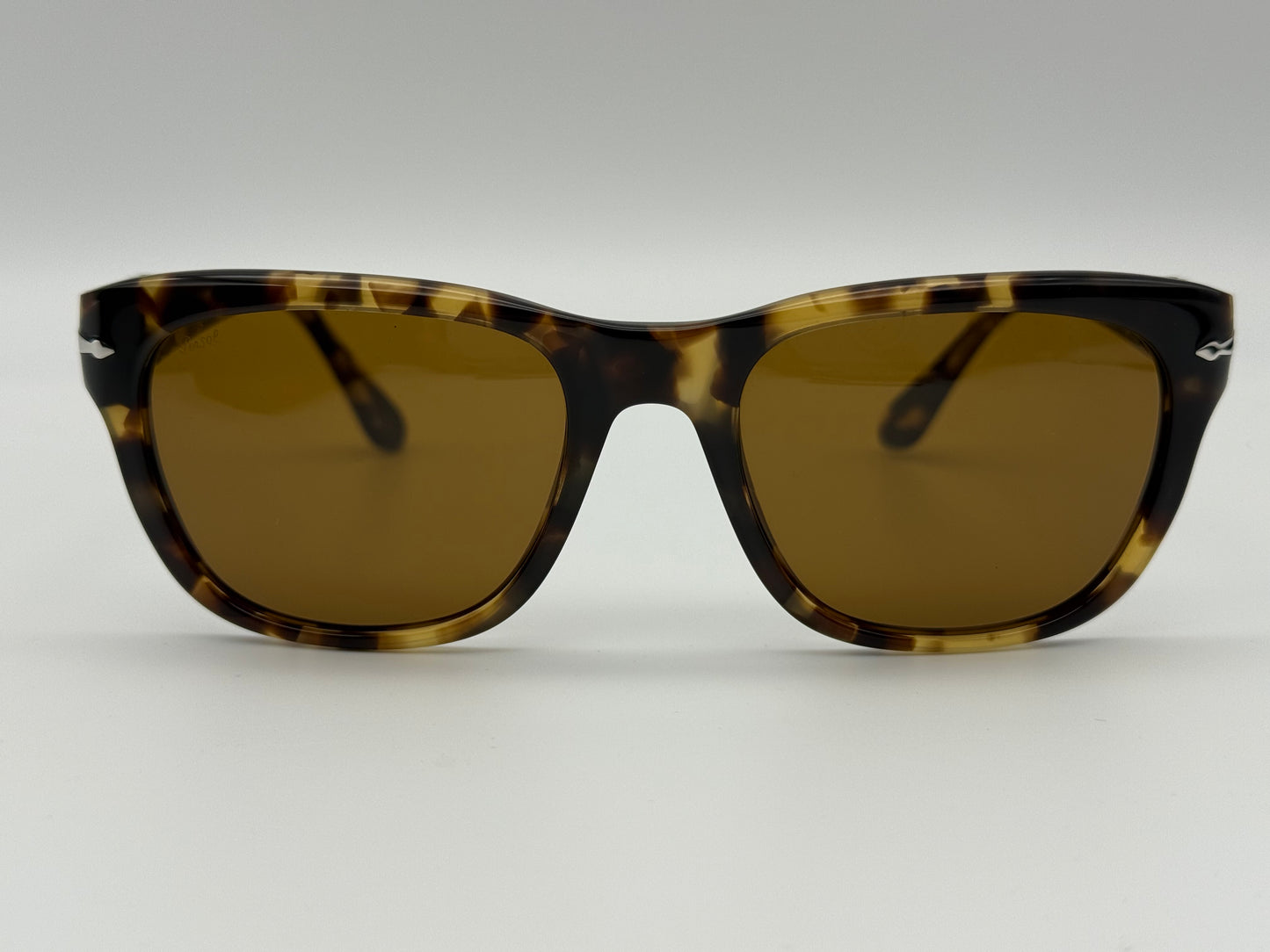 Persol PO 3313 55mm Brown Beige Tortoise / Brown Glass Lens 105633 Italy NEW