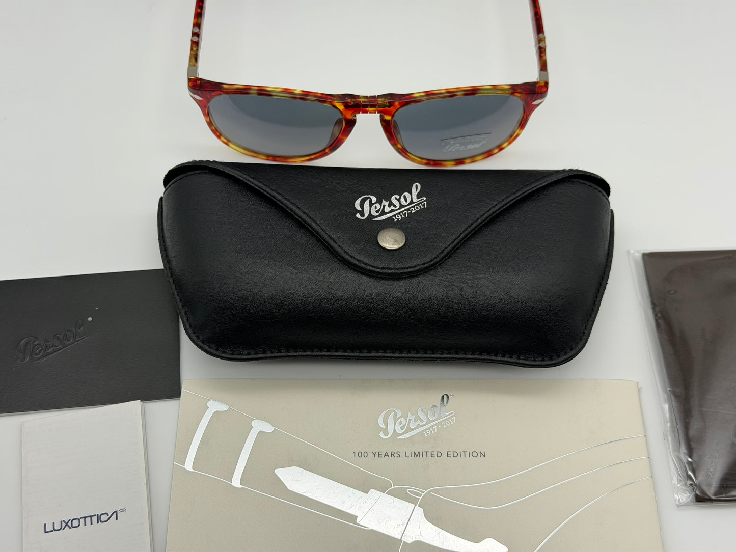 Persol 100 Years Limited Edition PO 6649 55mm 1917-2017 Red Tortoise / Blue Made In Italy  NEW