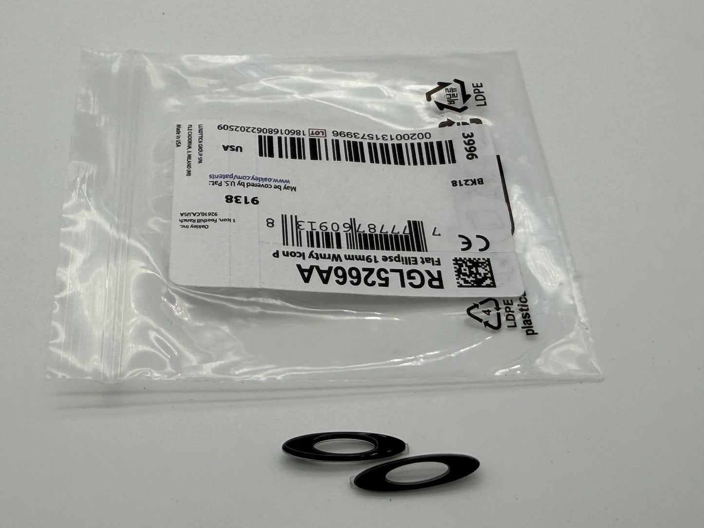 Oakley Drop Point Double Edge Ridgline Straight Back Replacement Icon Shiny Black