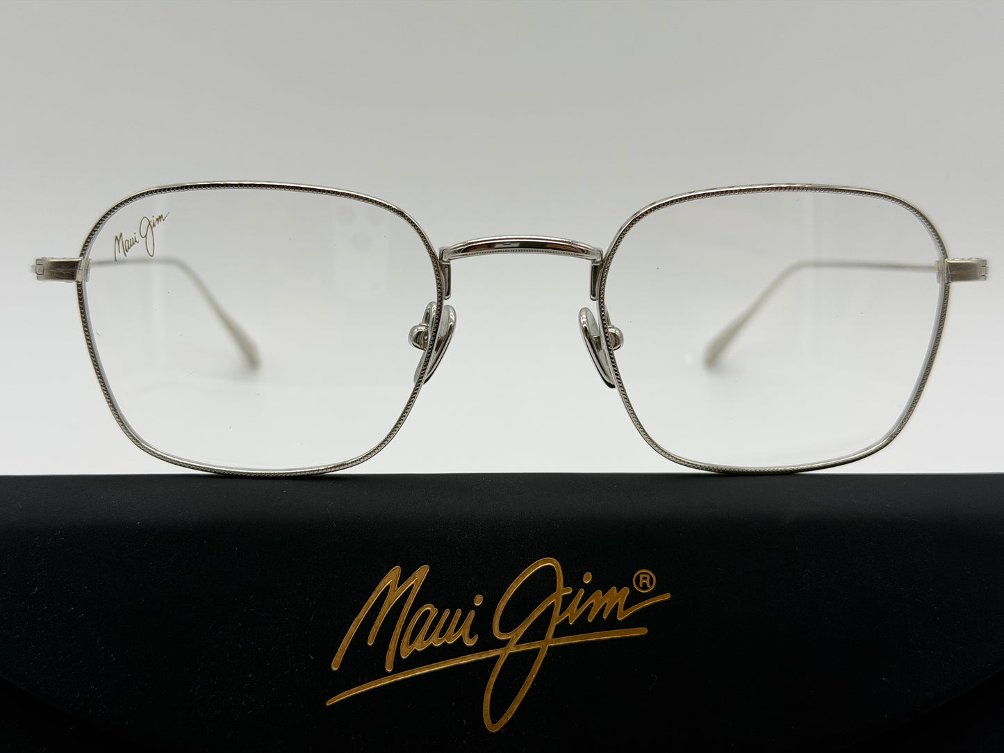 Maui Jim MJ02722-17 48mm Shiny Silver Titanium Small Metal Eyeglasses Demo Lens NEW