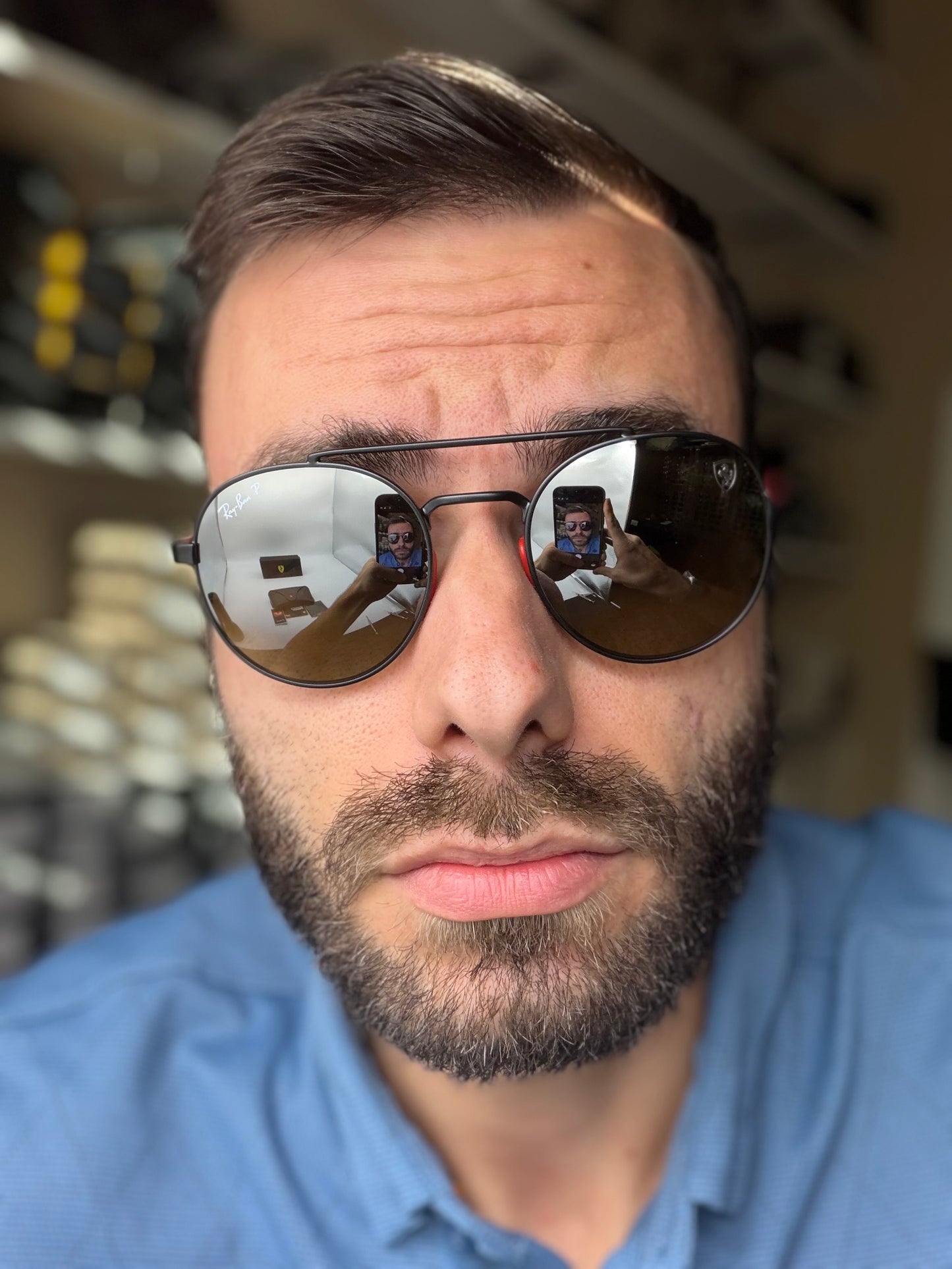 Ray-Ban RB 3696 51mm Ferrari Matte black / red - Polarized Gray mirror gradient F0025J Italy NEW