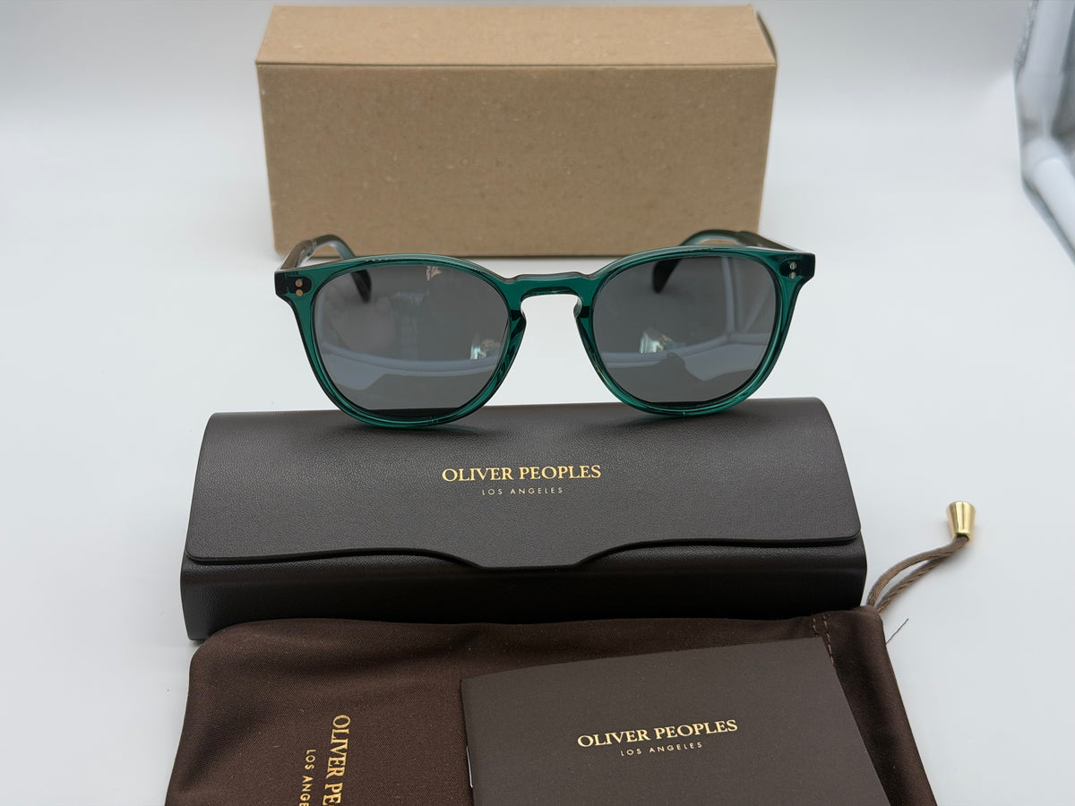 Oliver Peoples Finley ESQ. SUN 51mm Translucent Dark Teal / Carbon Gray Crystal OV 5298SU 1763R5 Italy NEW