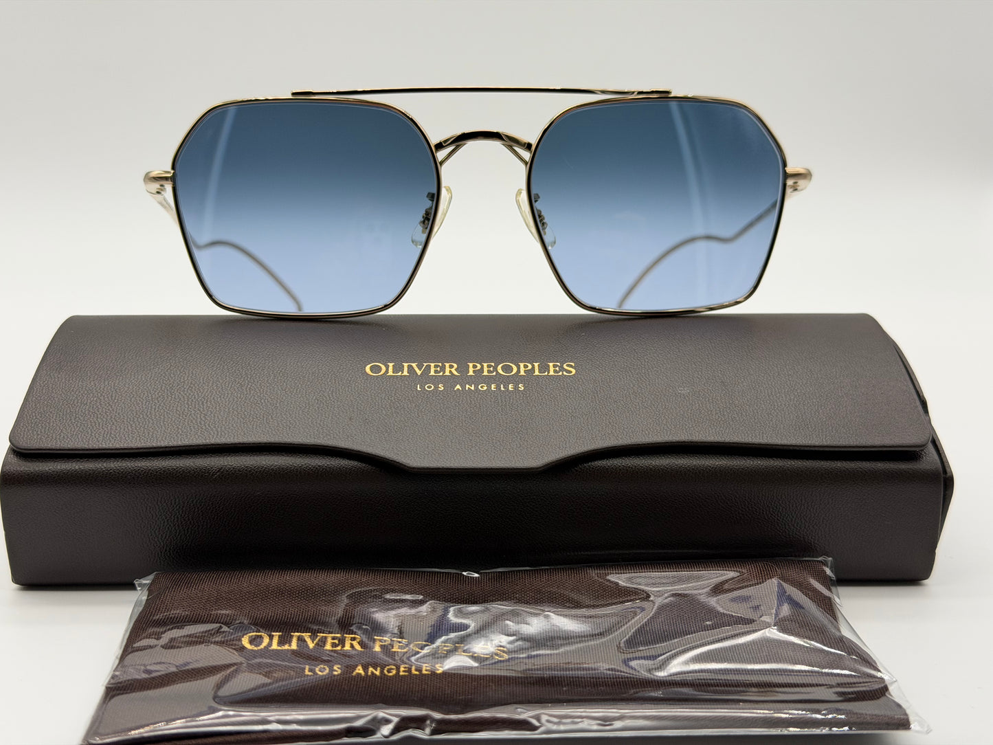 Oliver Peoples TK-15 53mm Gold Titanium / Marine Gradient Crystal Lens Japan Missing Box