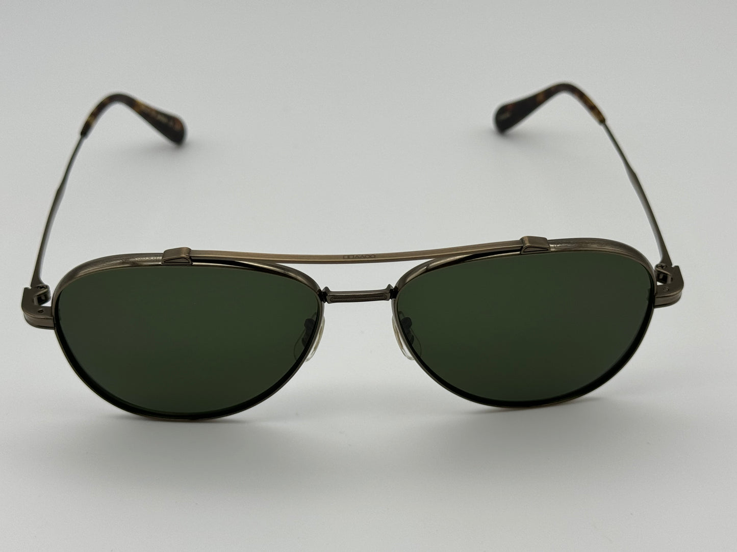 Oliver Peoples RIKSON 56mm Titanium OV 1266ST Antique Gold Green 528471 none polarized Preowned