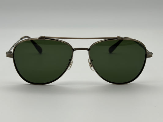 Oliver Peoples RIKSON 56mm Titanium OV 1266ST Antique Gold Green 528471 none polarized Preowned