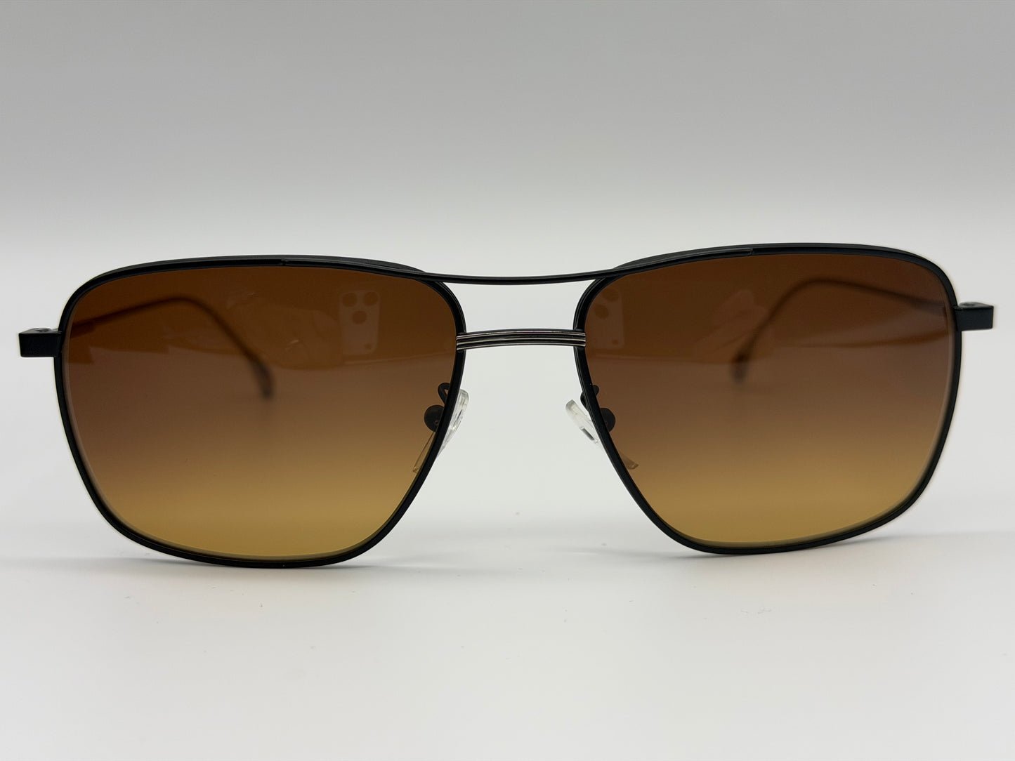Paul Smith Foster 58mm Matte Black / Shiny Silver - Brown Gradient PSS 07958 Italy NEW