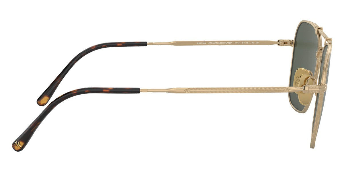 Ray-Ban Caravan Titanium 58mm 23K Gold Plated Frames / Polarized Glass Lens  9143 Made in Japan NEW