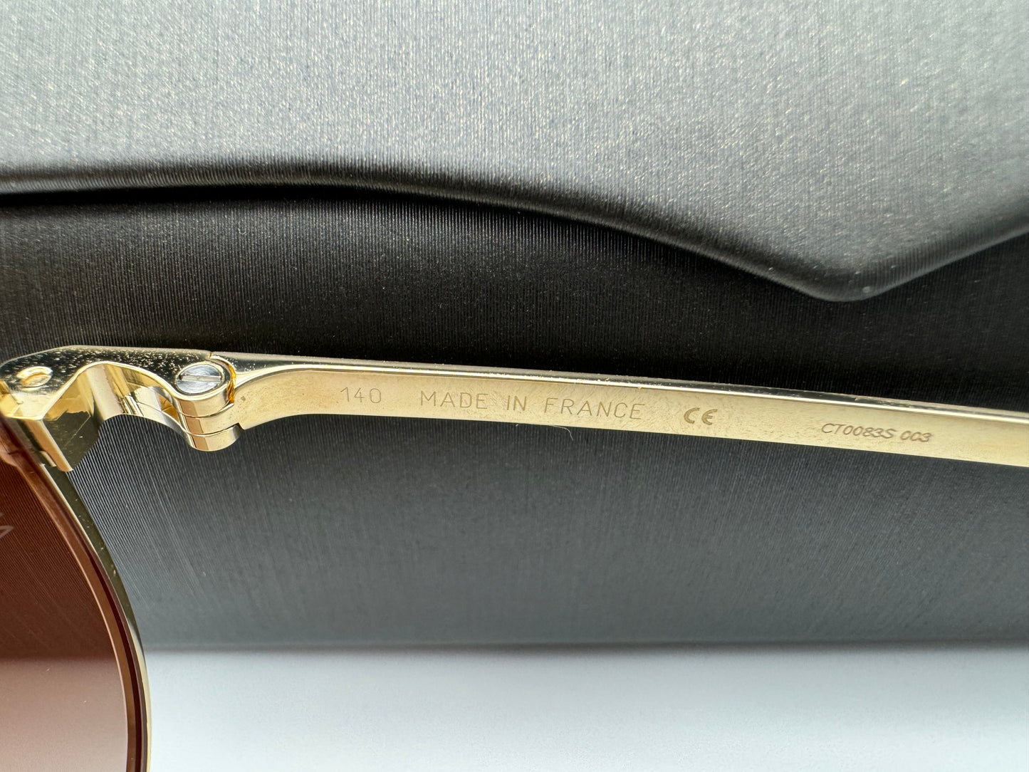 Cartier Aviator 61mm Polarized Sunglasses Brown Pilot Gold Metal Sunglasses CT 0083S 003