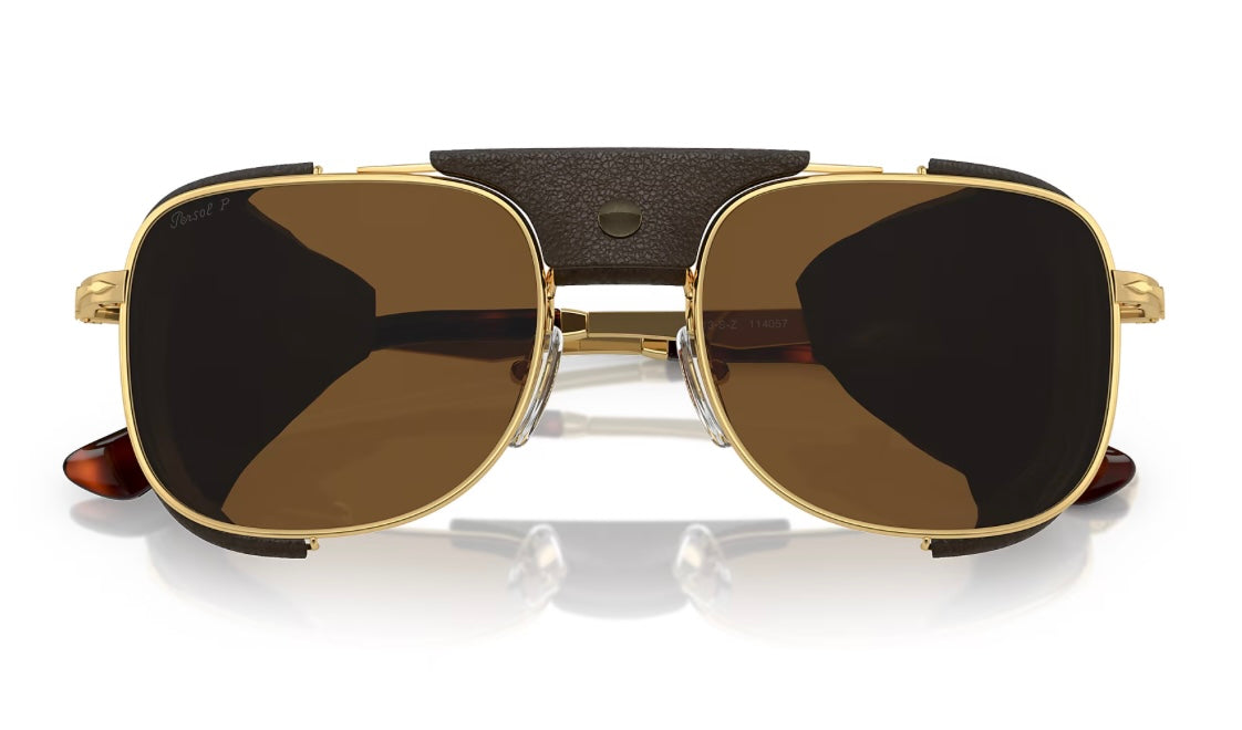 Persol PO 1013 SZ - Protector 53mm Gold / Brown Polarized Glass Itlay NEW