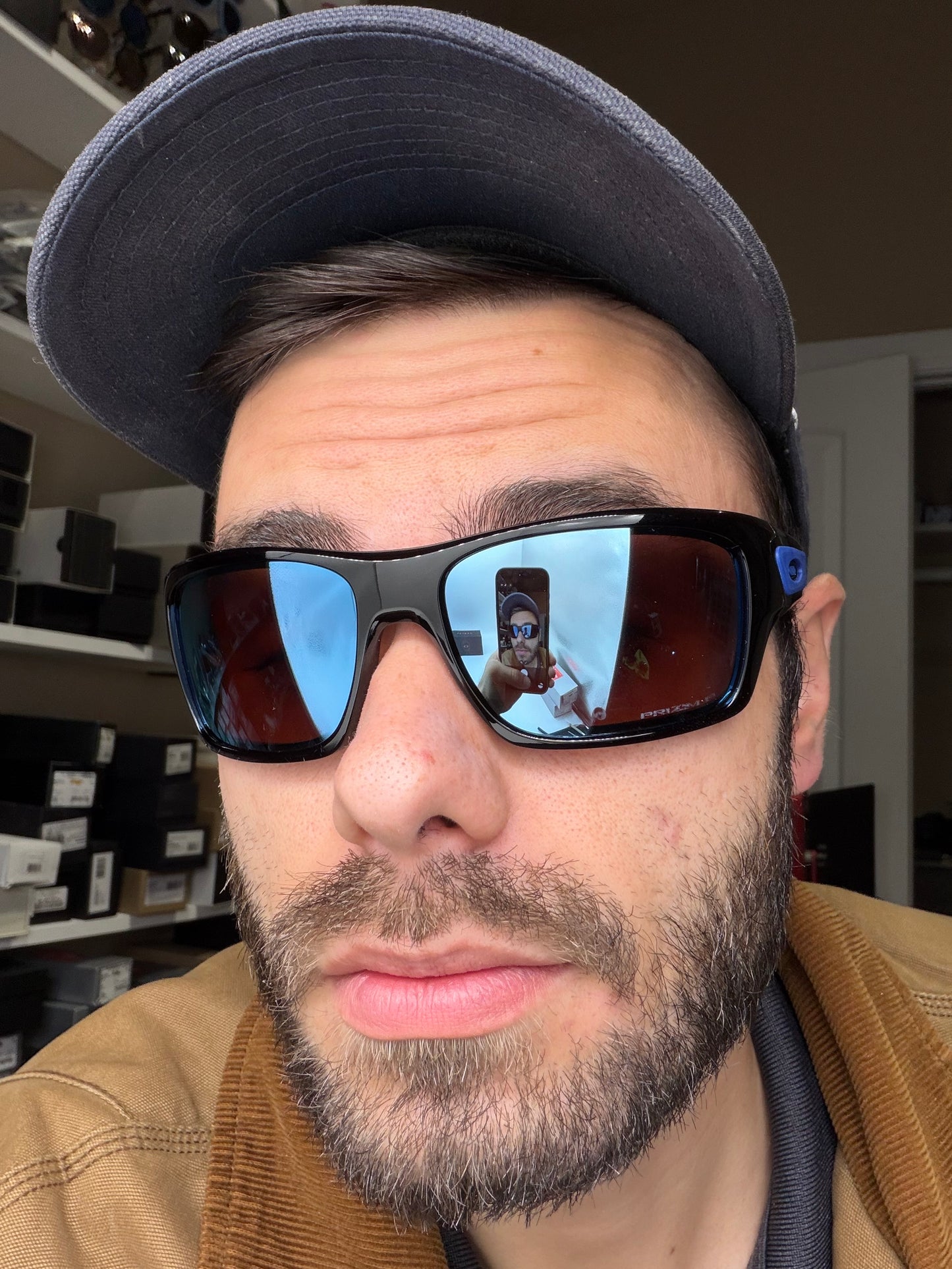 Oakley Turbine 63mm Polished Black \ Prizm Deep Water Polarized CUSTOM Blue Socks