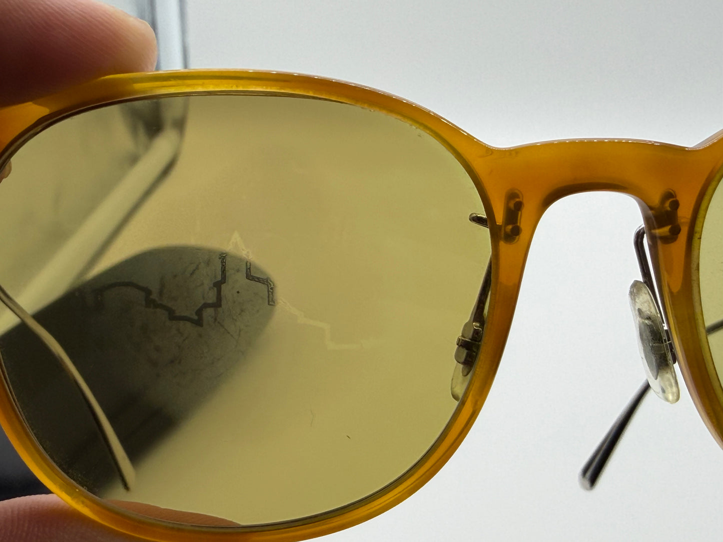 Oliver Peoples Gerardo 51mm OV 5482S 14084C Vintage LBR/Brushed Silver Green Photochromic Vintage Italy Preowned