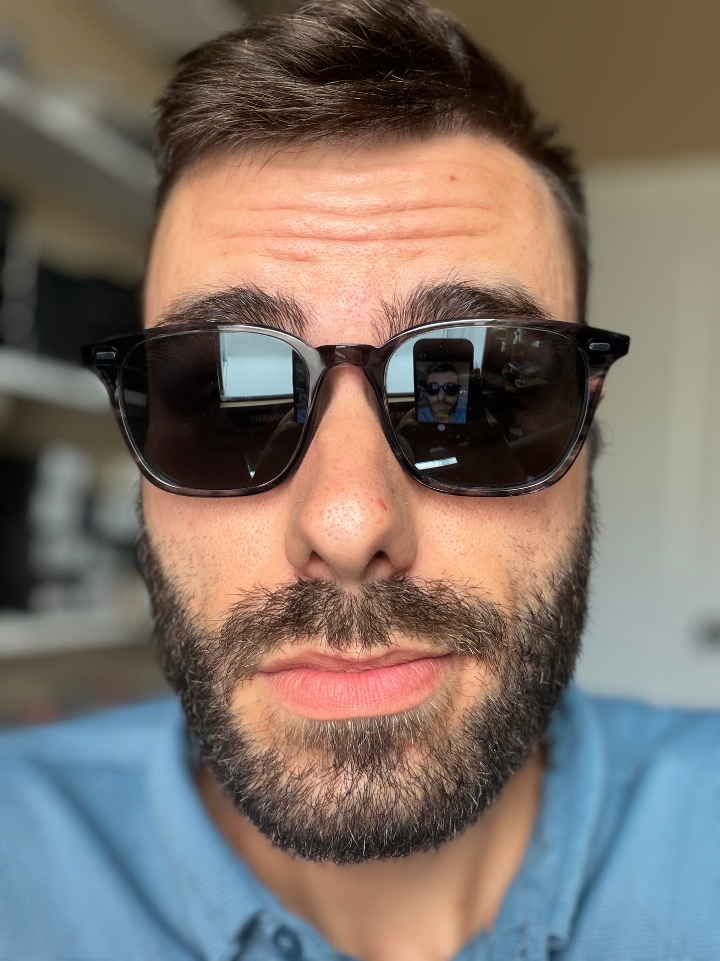 Oliver Peoples Laedin 52mm Drivers Blue Acetate / Carbon Gray Crystal OV 5614 Japan Missing box