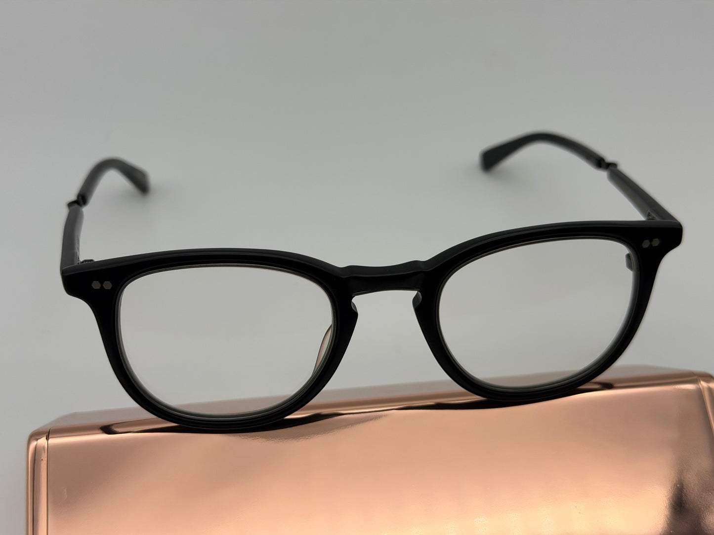 Mr. Leight Coopers C Matte Black 46mm Demo Oval Unisex Eyeglasses