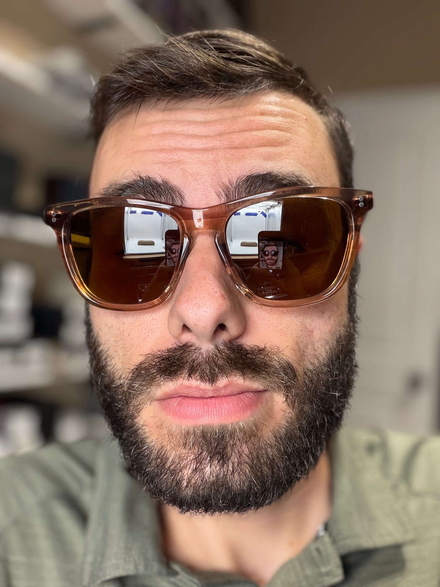 Oliver Peoples Lynes Sun 55mm Washed Sunstone / True Brown OV 5449 172652 Italy Preowned