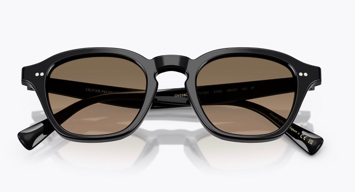 Oliver Peoples Eyles 48mm Black / Sandstone Gradient Polarized Japan Preowned