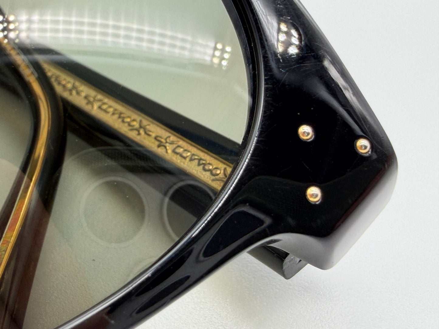 Oliver Peoples Daddy B. 58mm 1st Gen OV 5091S 4590 Black Gold / Green Japan Preowned