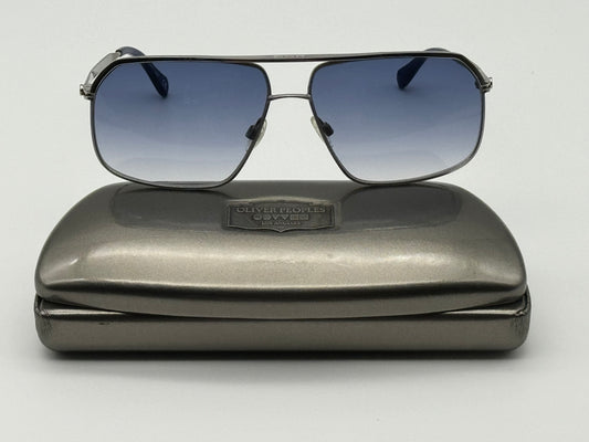 Oliver Peoples Connolly 61mm OV 1085 5054/11 Blue Lens Silver Frames 25th Anniversary Case Preowned