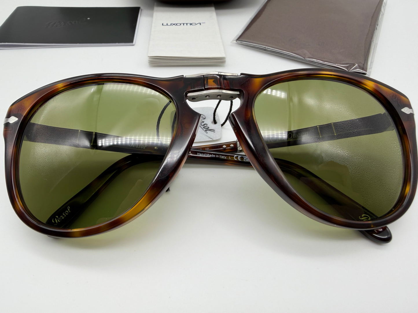 Persol 714 SM 54mm 24/P1 Steve McQueen Folding Havana / polar green Lens Preowned