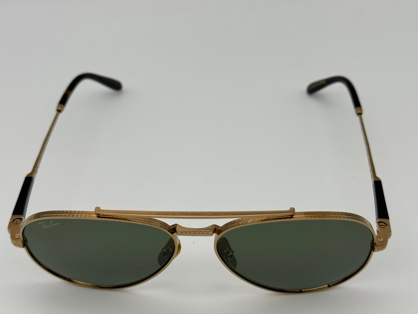 Ray Ban AVIATOR II 58mm TITANIUM RB 8225 Gold / Green 313852 Made in Japan Missing Box