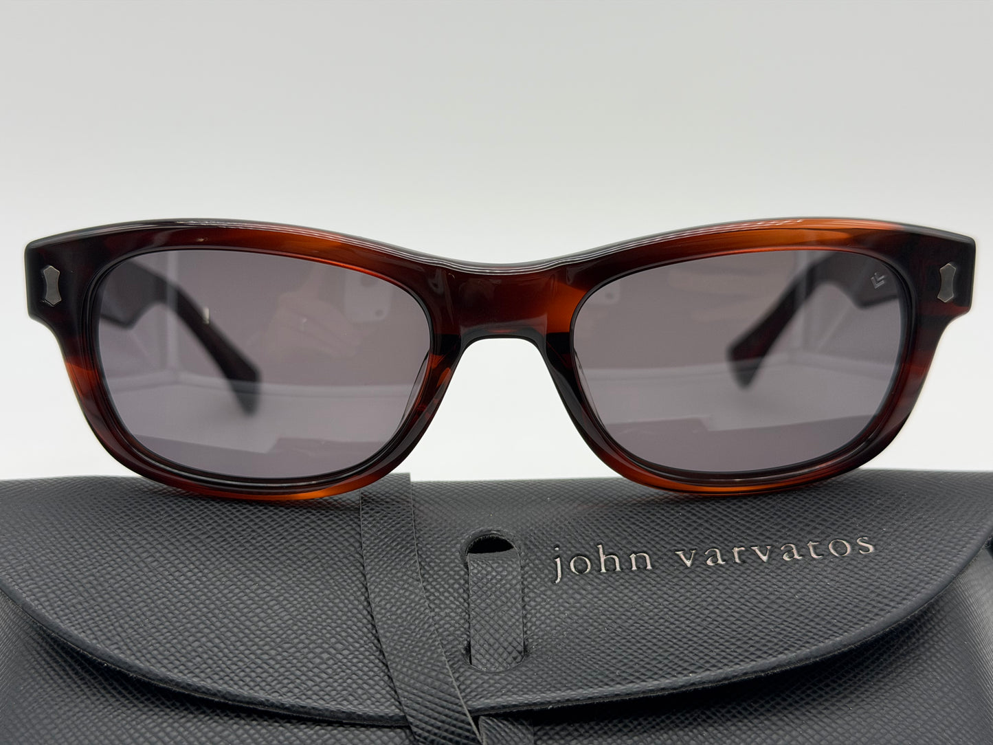 John Varvatos 52mm De Rigo REM Sunglasses JV V538 Brown Frame / Gray Lens Japan NEW