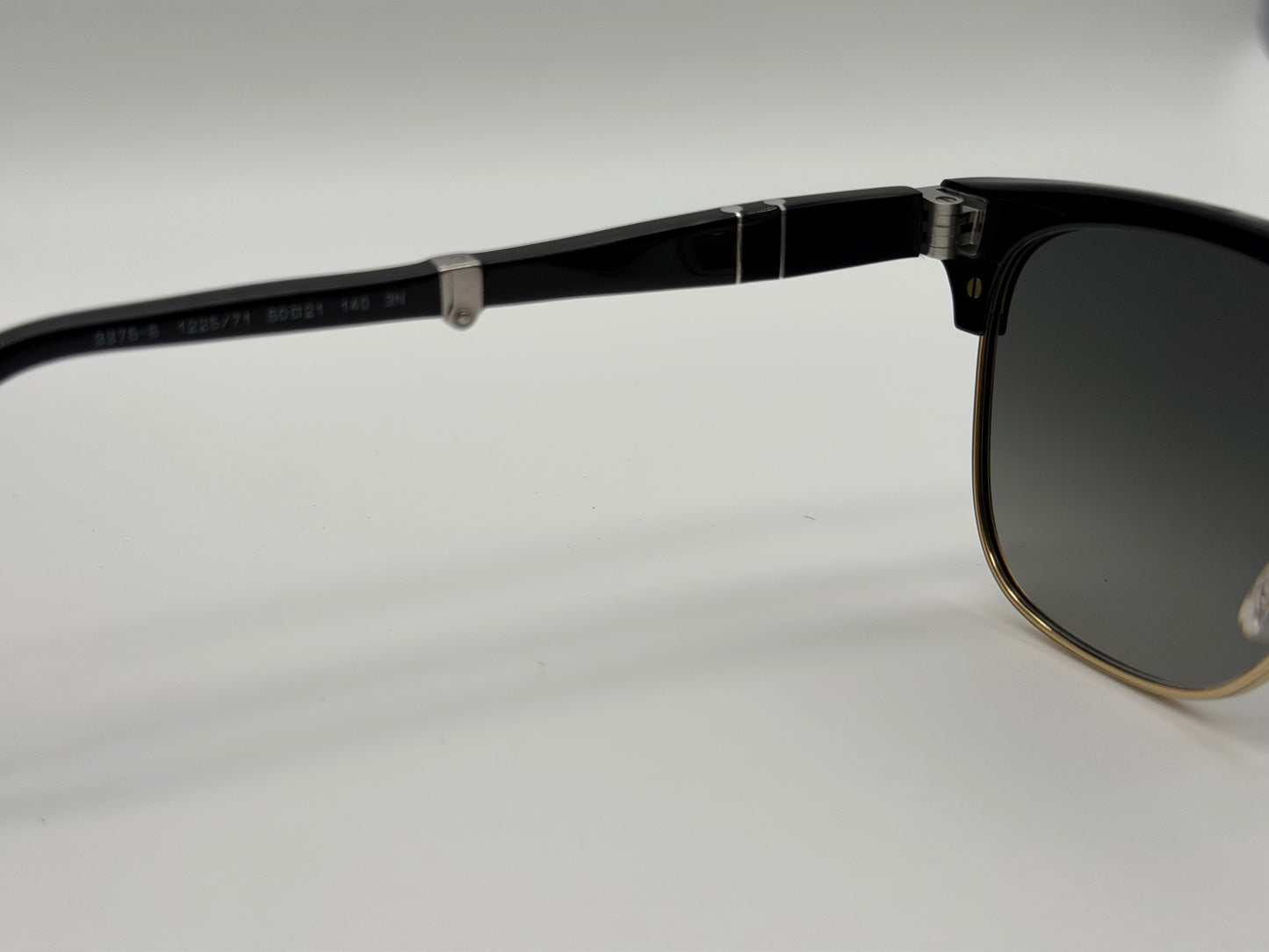 Persol PO 3375 S 50mm Folding Clubmaster Black / Gold - Gray Gradient 122571  Italy Open Box