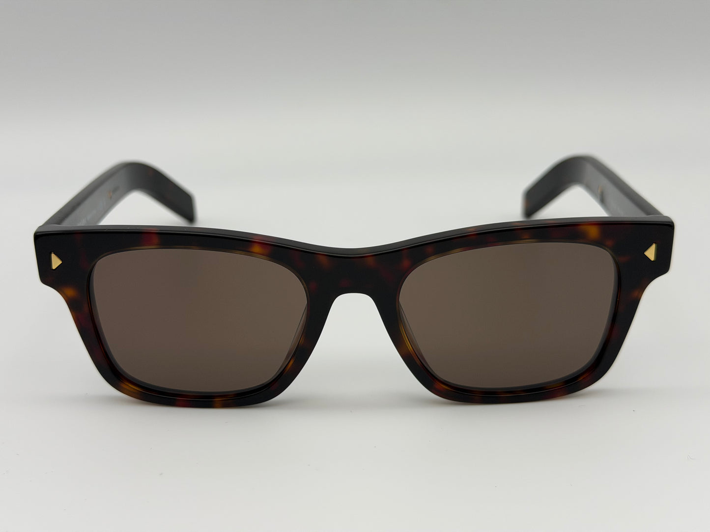 Prada PR A17s 51mm Wayfarer Radica Tortoise/ Dark Brown Glass Lens Italy NEW
