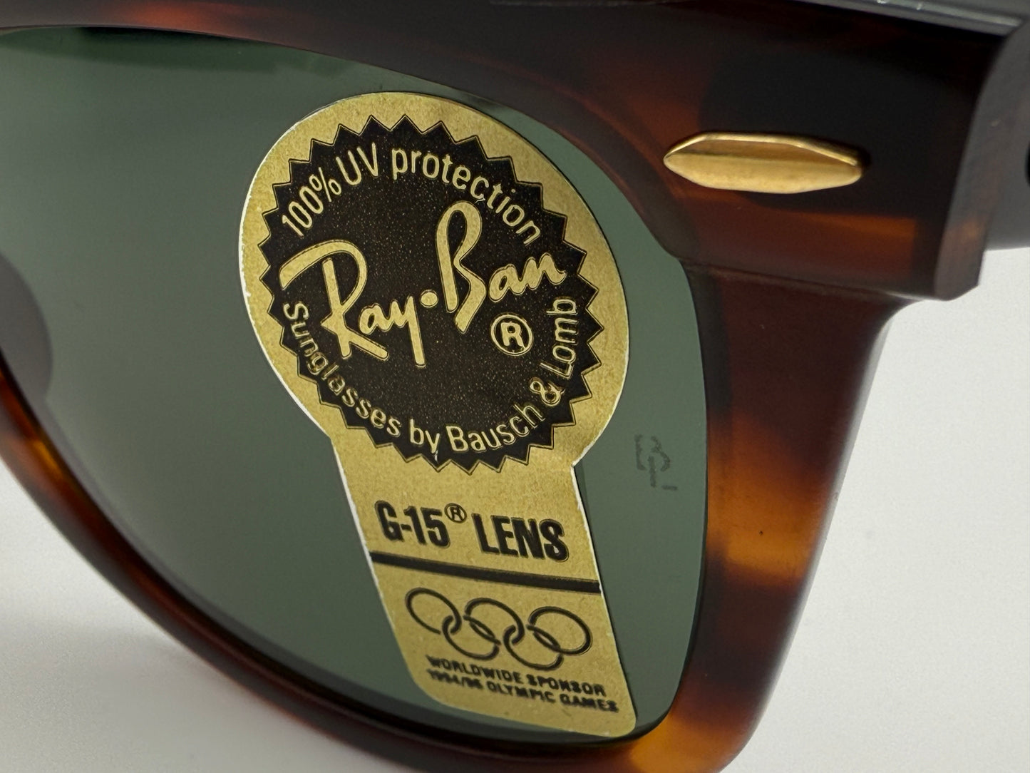 VINTAGE RAY-BAN WAYFARER 50mm USA B&L OLYMPIC SERIES TORTOISE / G-15 W2244 XUAR NOS