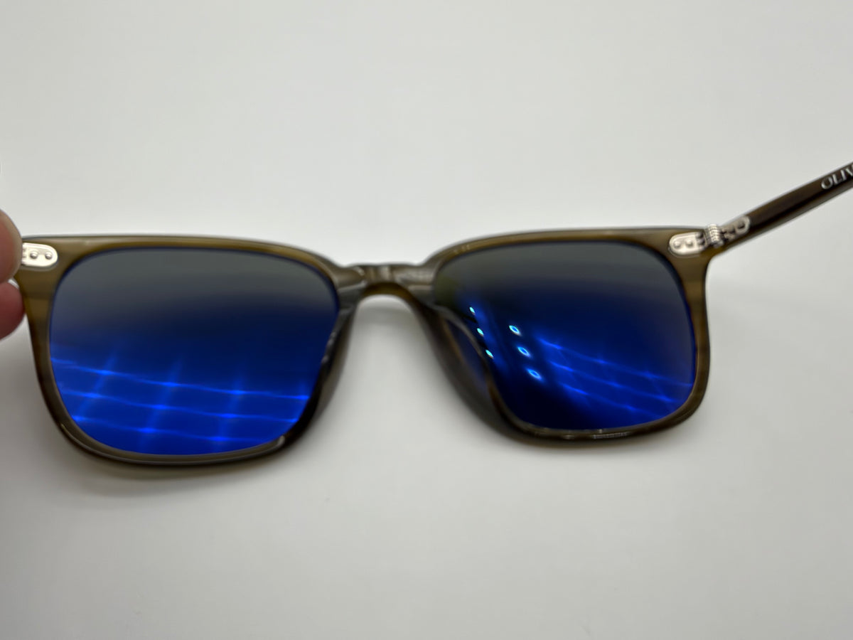 Oliver Peoples Laedin 52mm Olivewood Acetate / G-15 Crystal OV5614SU 182152 Preowned
