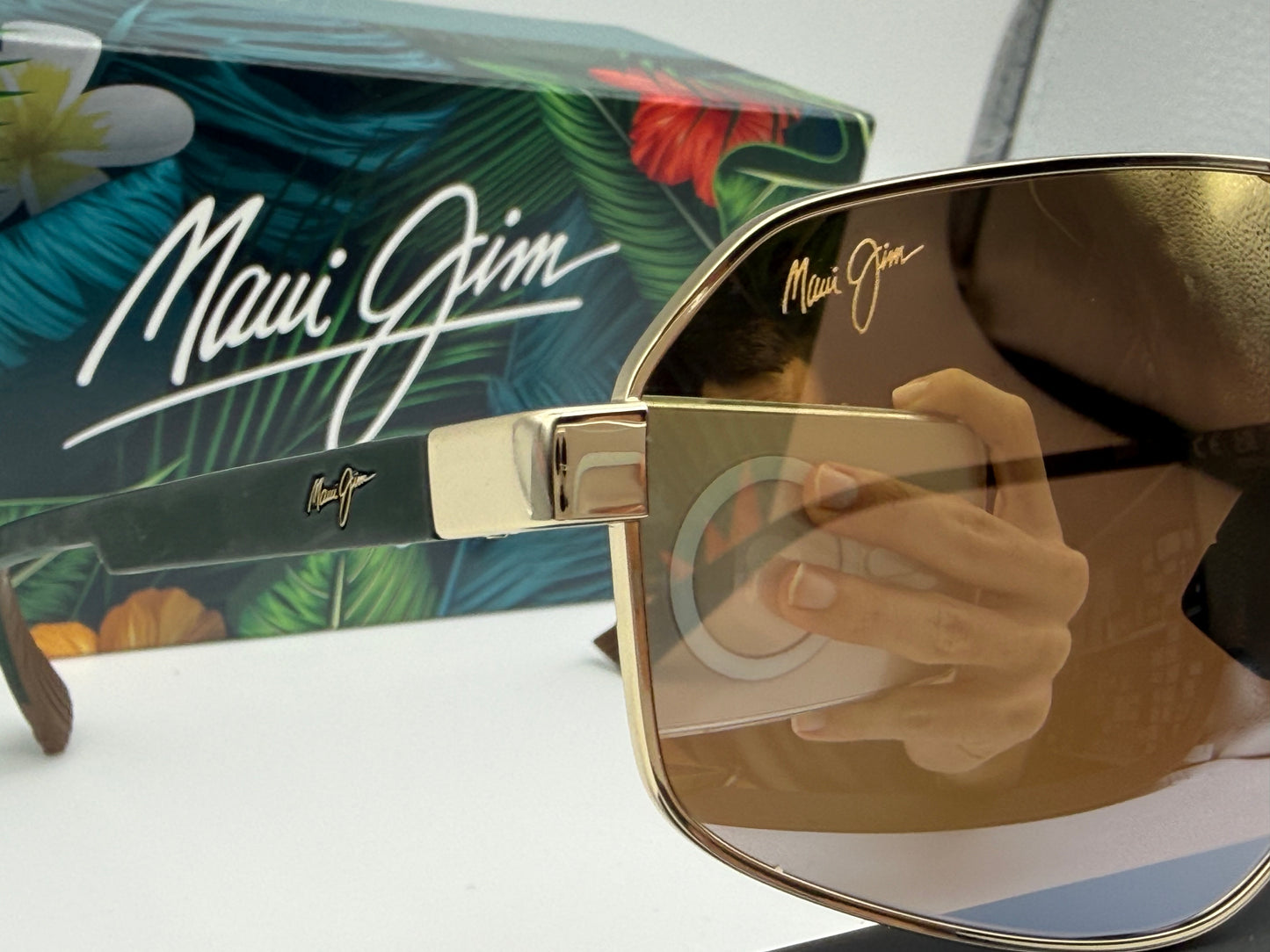 Maui Jim Keawawa 60mm Shiny Gold / Dual Mirror Gold to Silver MJ 0620 Glass Italy NEW