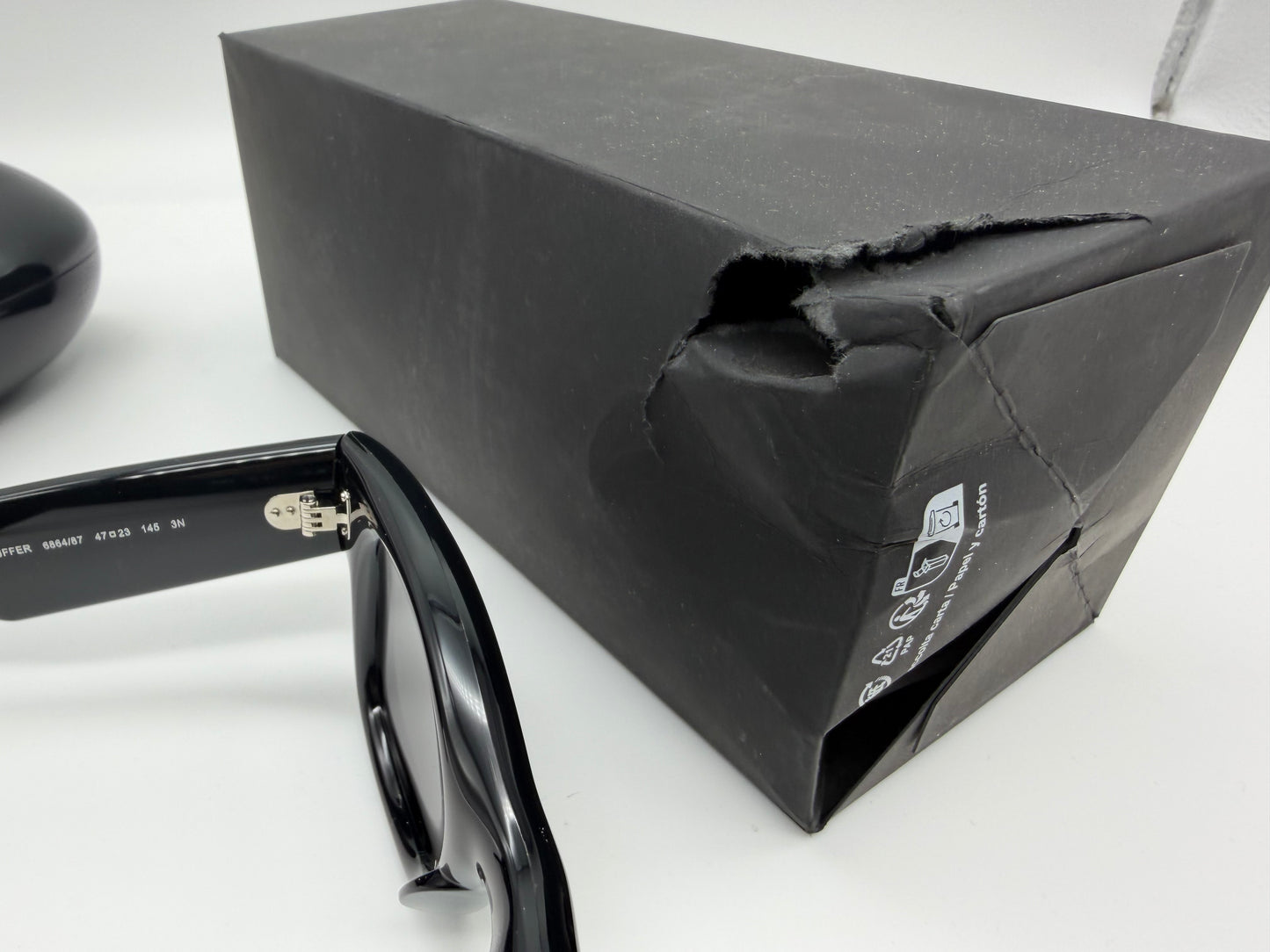 Ray-Ban Wayfarer Puffer 47mm Black w Strass / Dark Gray RB 4940B 68487 NEW