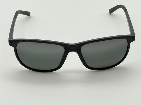 Maui Jim Dragons Teeth 58mm STG Neutral Gray Glass Polarized Stripped Gray PREOWNED