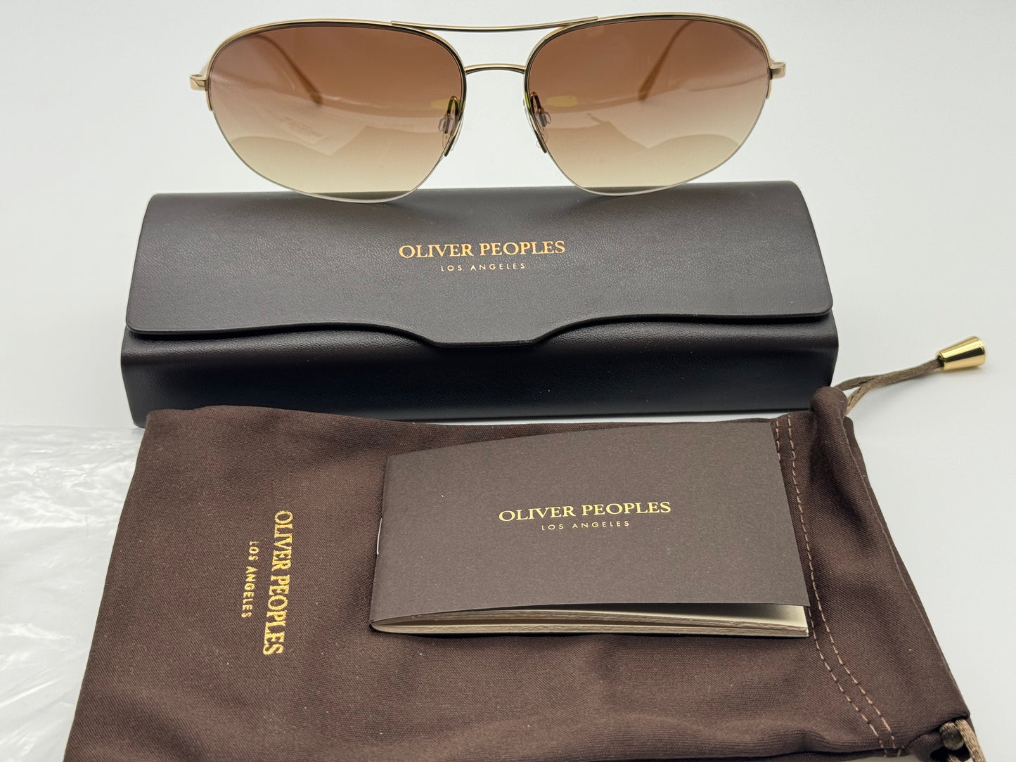 Oliver Peoples Kondor 64mm Gold / Dark Brown Gradient OV1304ST 5292Q1 Japan NEW