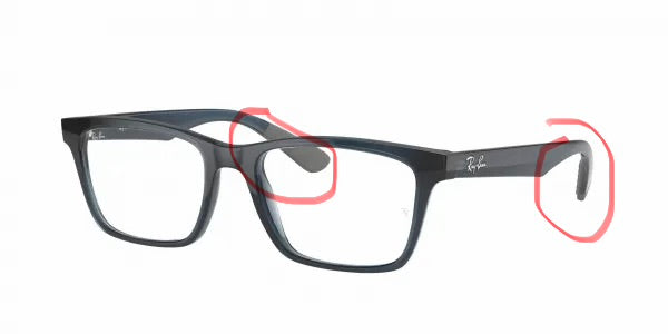 Ray Ban RX7025 Eyeglasses Frame Brown Replacement End Temple Tip Genuine