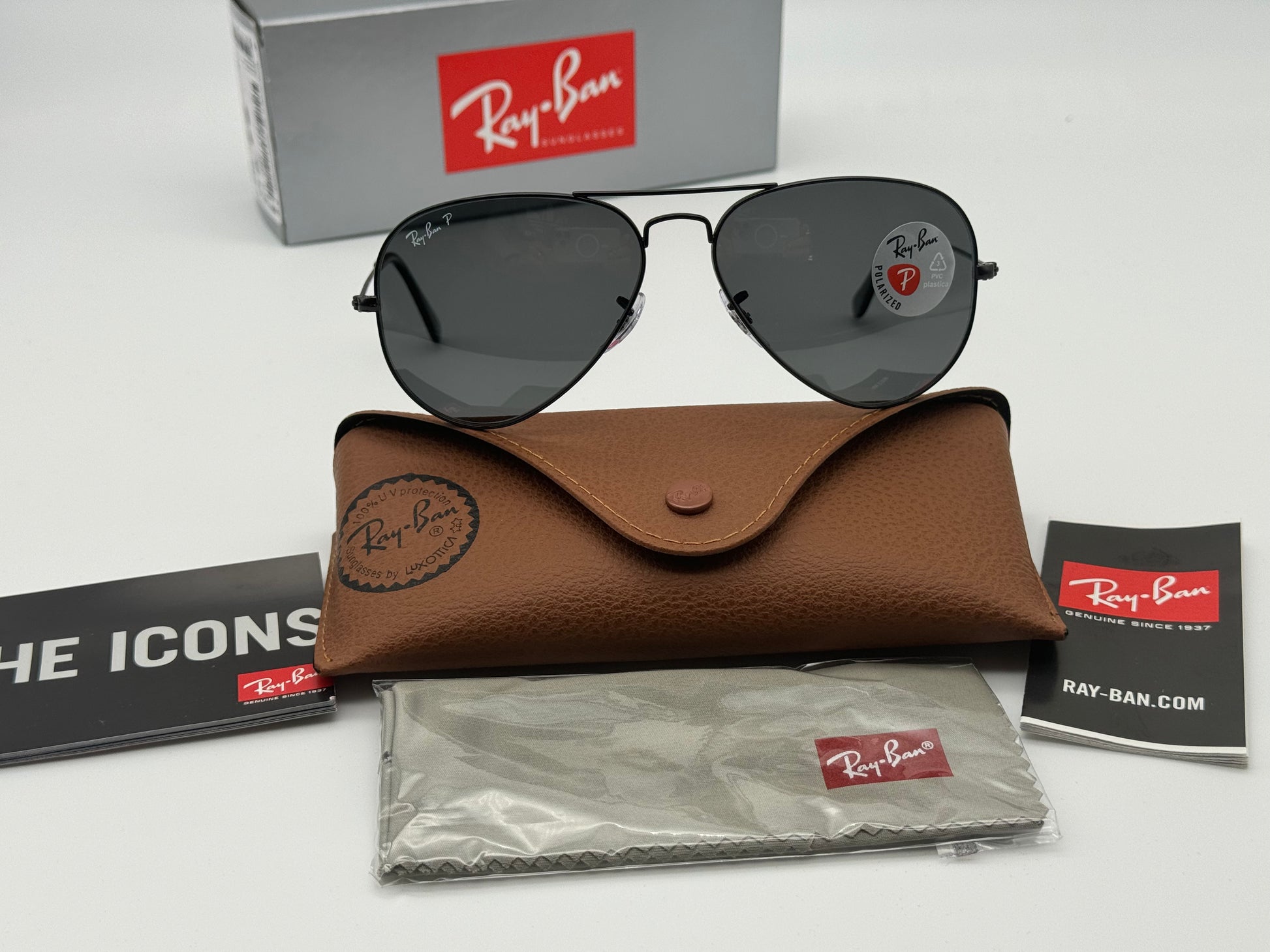 Ray Ban RB3025 Aviator Total Black Sunglasses