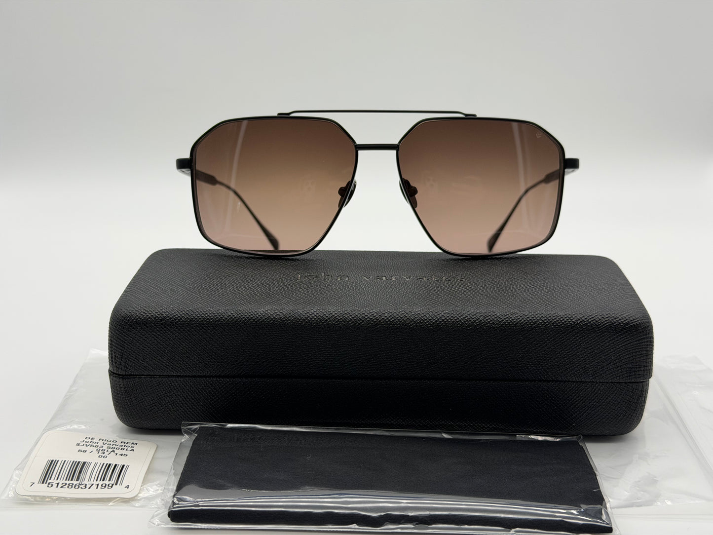 John Varvatos JV563 58mm Metal Matte Black / Brown Gradient Japan NEW