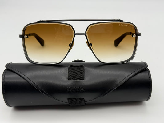 Dita Mach Six 62mm Black Iron / Black Rhodium / Brown to Clear Gradient Titanium Japan Preowned