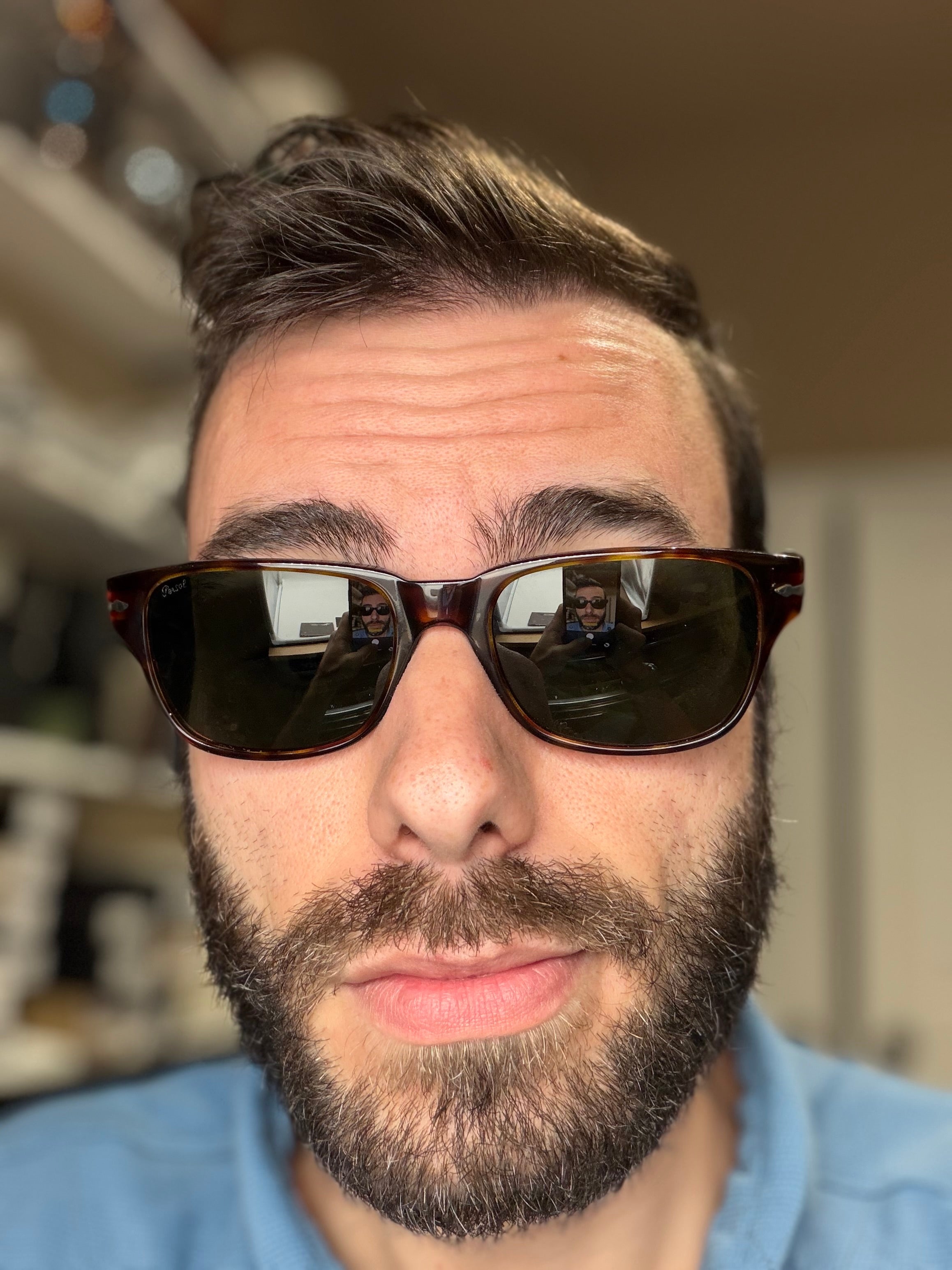 Persol PO 3288 55mm Havana / Green Crystal 25 / 31 Italy Open Box