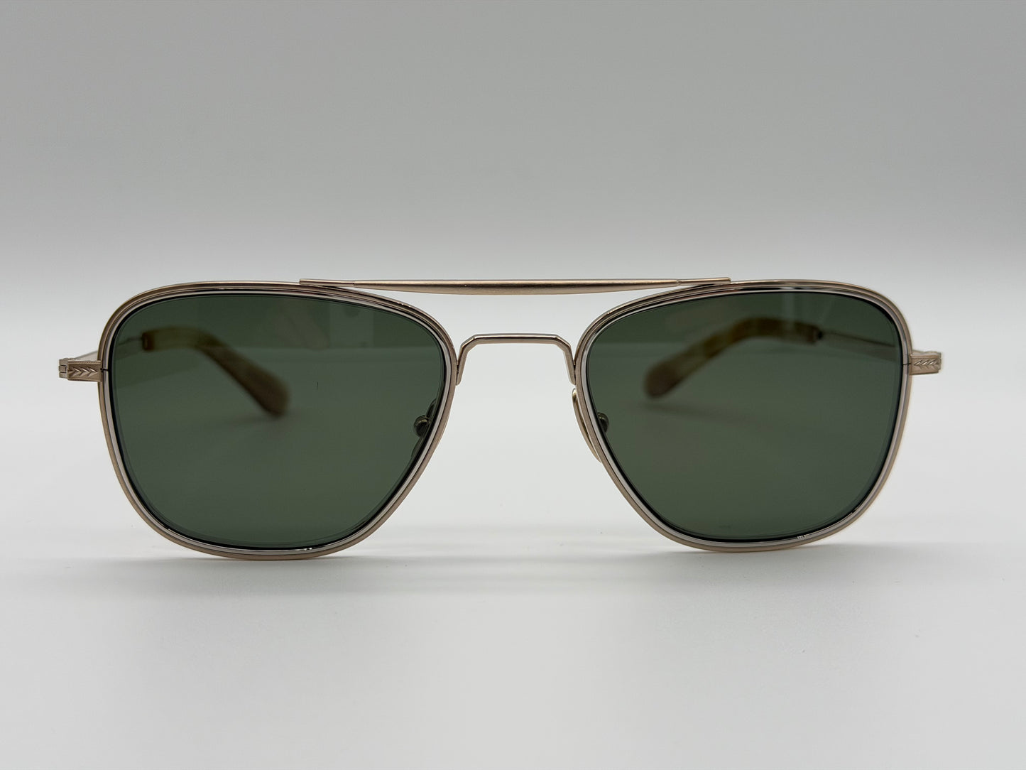Mr. Leight Navigator S 51mm Brushed 12K White Gold-Platinum-Spotted Honey G15 Glass Polarized Japan