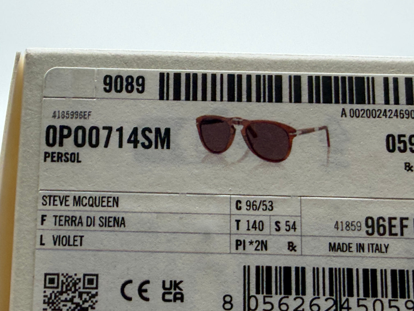 Persol 714 SM 54mm Terra DI Siena / Violet 96 / 53 Folding Steve McQueen limited Itlay NEW