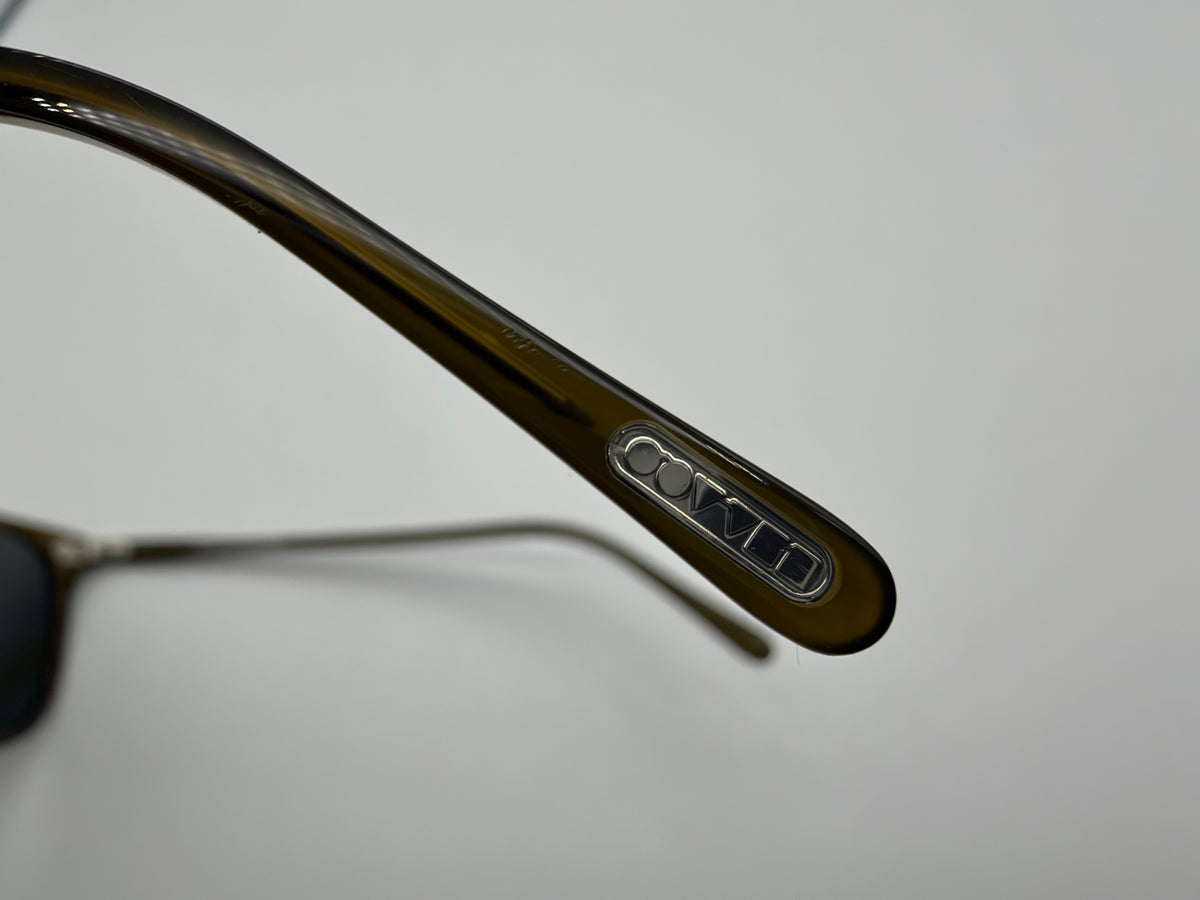 Oliver Peoples Laedin 52mm Olivewood Acetate / G-15 Crystal OV5614SU 182152 Preowned