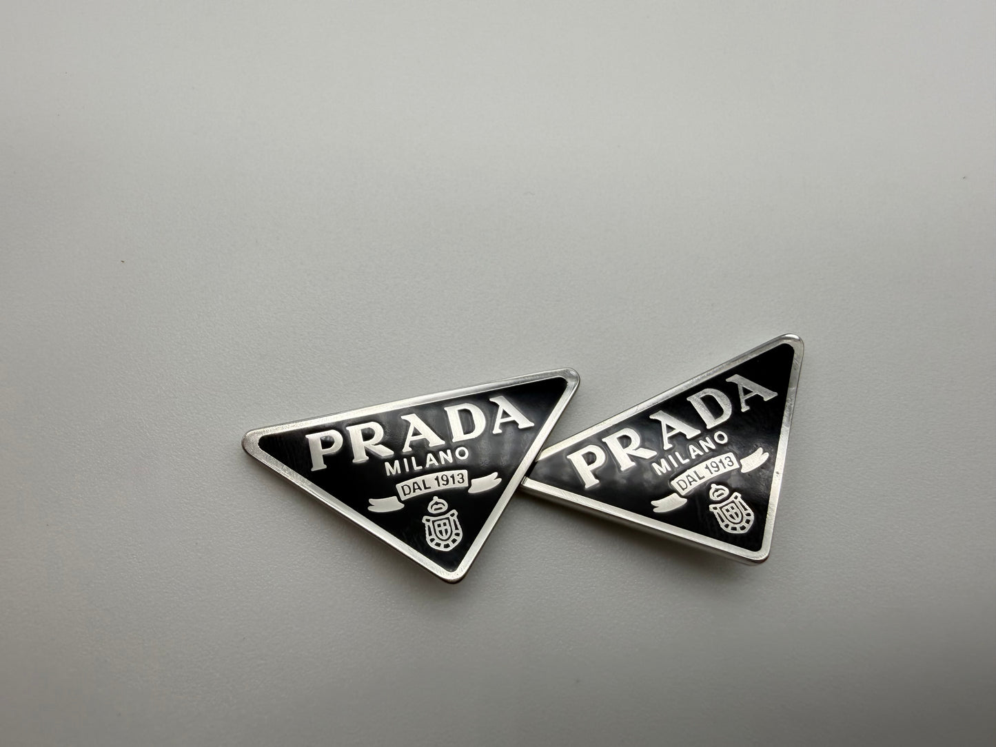 PRADA PR 09ZS PR 10ZS Sunglasses Black/ Silver Replacement Side Logo OEM