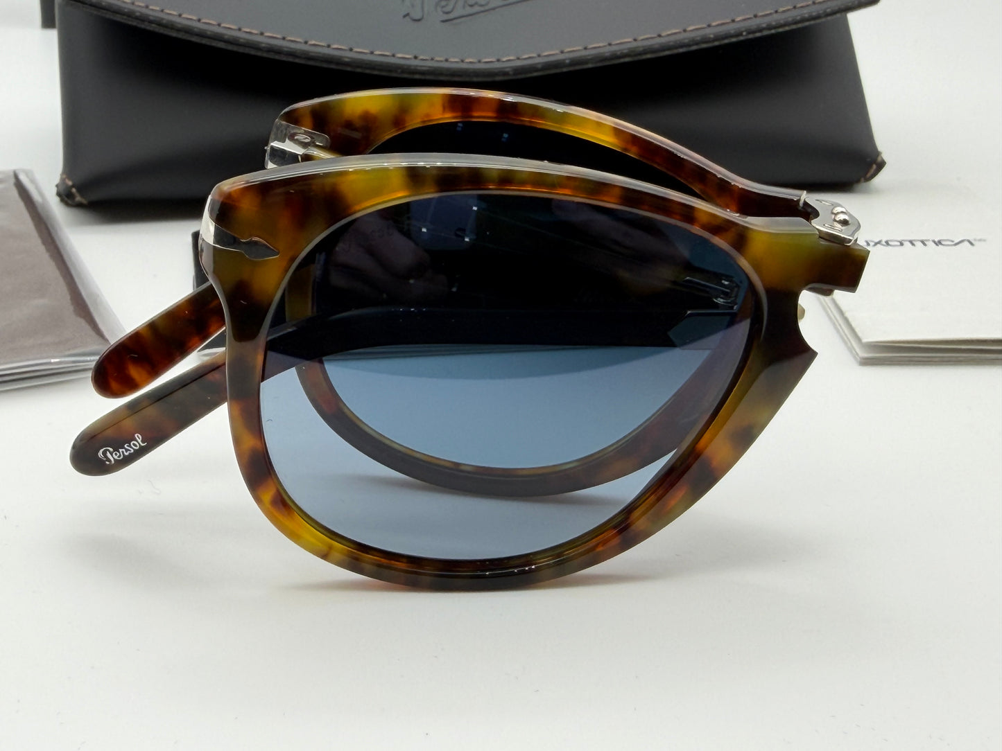 Persol 714 SM 54mm Caffe Light Blue Gradient Dark Blue Polarized 0108S3 Steve McQueen Italy NEW