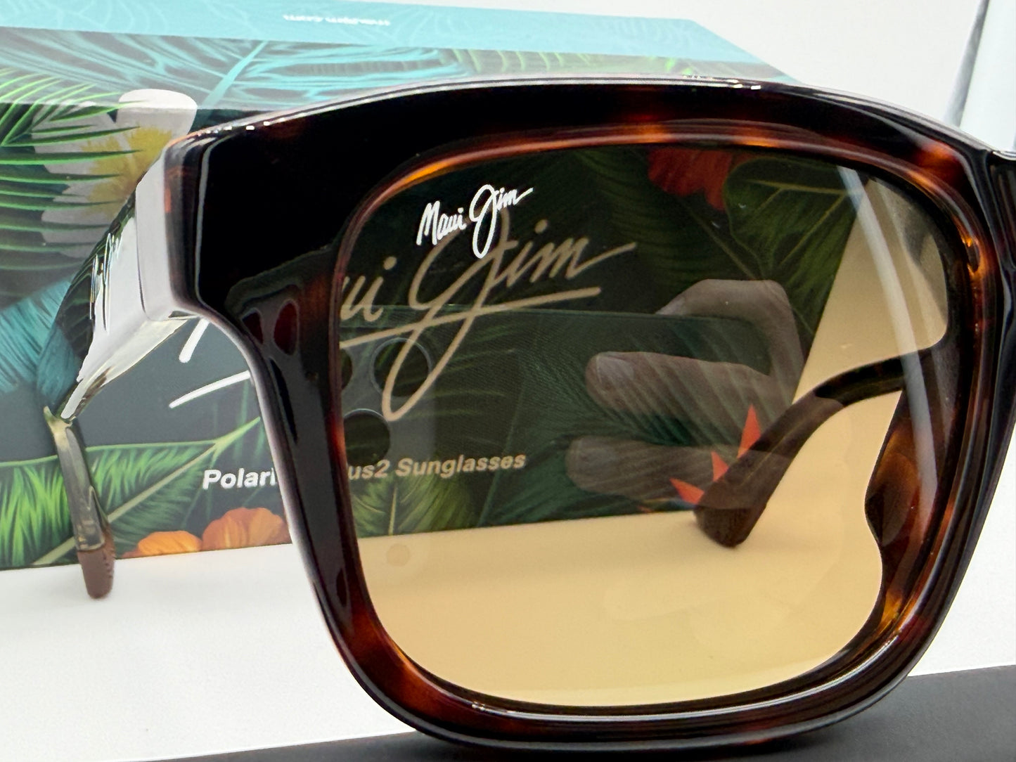 Maui Jim Maluhua 52mm Shiny Dark Havana / Transparent Yellow / HCL Bronze Super Thin Glass Lens Itlay NEW