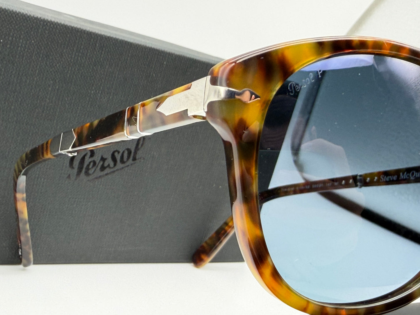 Persol 714 SM 54mm Caffe Light Blue Gradient Dark Blue Polarized 0108S3 Steve McQueen Italy NEW