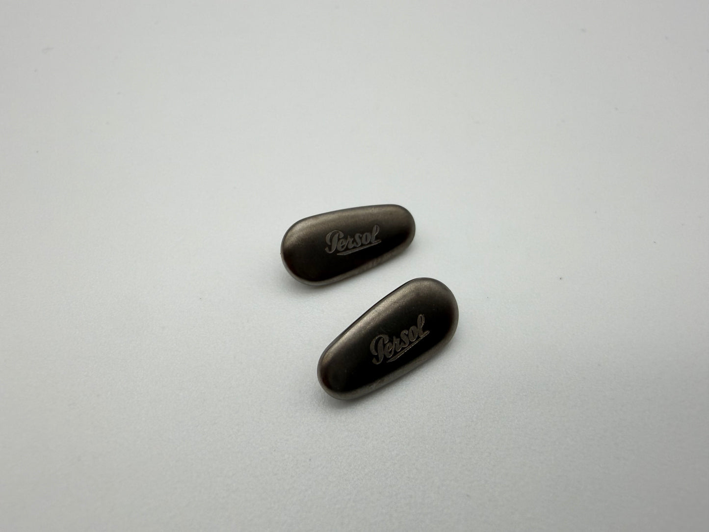 Persol Nose Pads for Sunglasses Eyeglasses Silver Natural Titanium 14mm With Screws Authentic Japan NEW